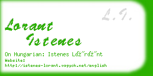 lorant istenes business card